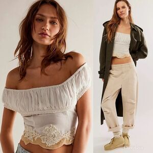 Revolve Free People Liana Lace Off The Shoulder Lace Top